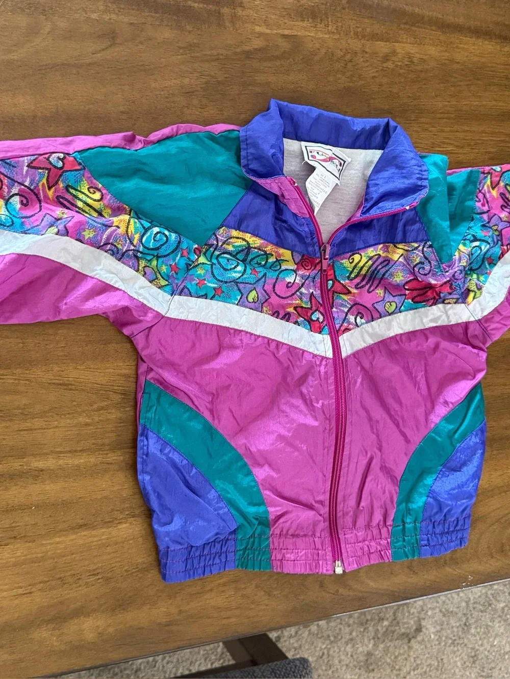 Vintage kids Colorblock Tracksuit Jacket & Pants - Pink, Teal, Purple
